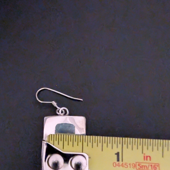 Mexico 925 Silver Square Earrings - Picture 7 of 8